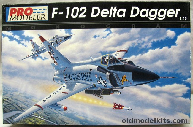 Monogram 1/48 Pro Modeler F-102A Delta Dagger - Early Production with 'Case X' (Squared off and Turned Up) Wing, 5923 plastic model kit